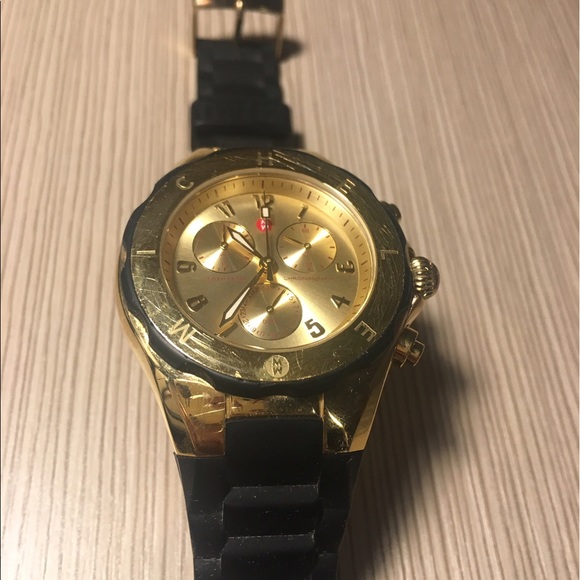 COPY - MICHELE Tahitian Jelly Bean Black Gold Watch - Picture 2 of 8